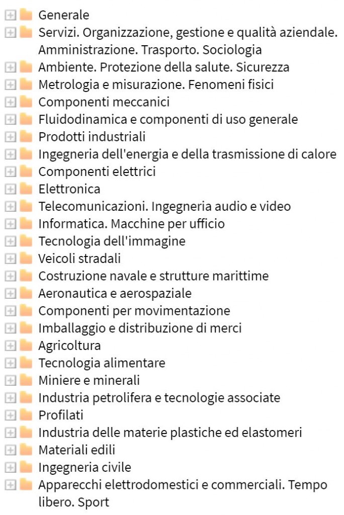 elenco settori TraceParts